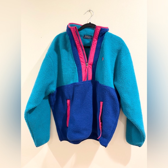 Polo Ralph Lauren Pile Fleece Half-Zip Pullover Medium Jacket Sweater